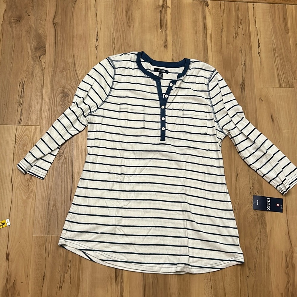 Chaps 3/4 sleeve cotton shirt